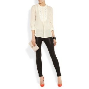 Tory Burch Petal Embellished Silk Blouse Top 8